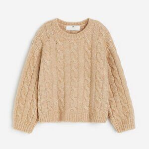 H & M Cozy Cable Knit Girl's Sweater - Beige (6x/7)
